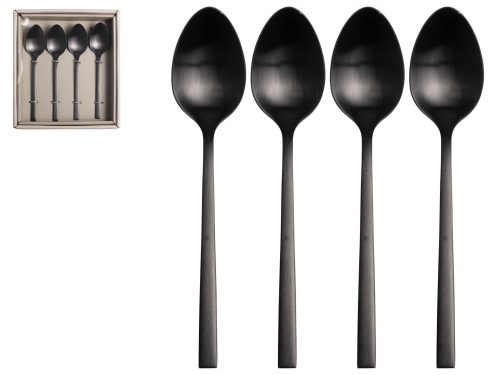Koffielepeltje mat zwart, 4 stuks