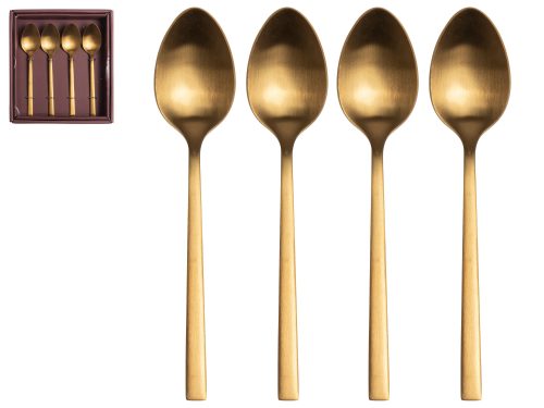 Koffielepeltje goud, 4 stuks