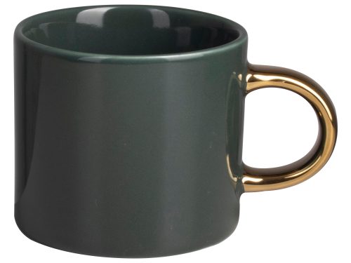 Mok donker groen met gouden oor, 230ml