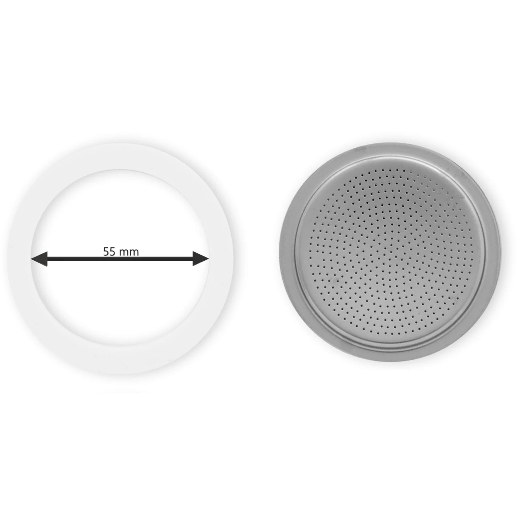 Bialetti - Filterplaatje + Siliconen Ring, Brikka 4/c & Moka Inductie 6c - Afbeelding 2
