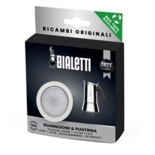 Bialetti -  Filterplaatje + Siliconen Ring, 4/c RVS