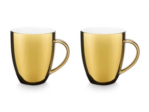Set van 2 mokken, goud, 250ml