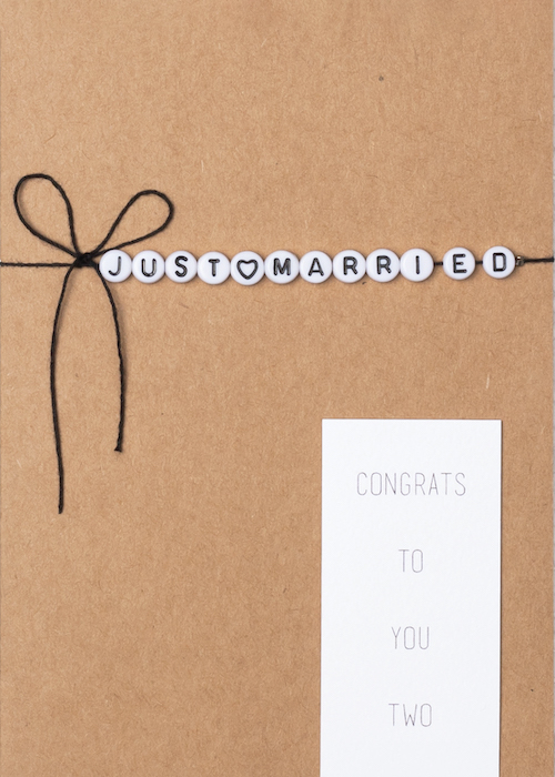 Räder, Letter Pearl Card Just Married