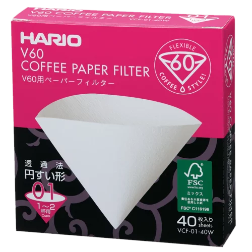 Hario – V60 Filterpapier Wit, 01, 40st.