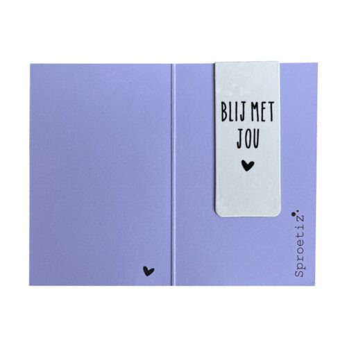 Boekenlegger in kadokaartje – Blij met jou