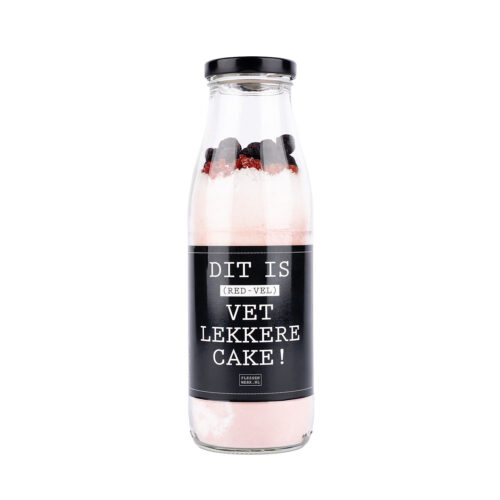 Dit is (red-vel) VET LEKKERE CAKE! – cake mix red velvet – Flessenwerk