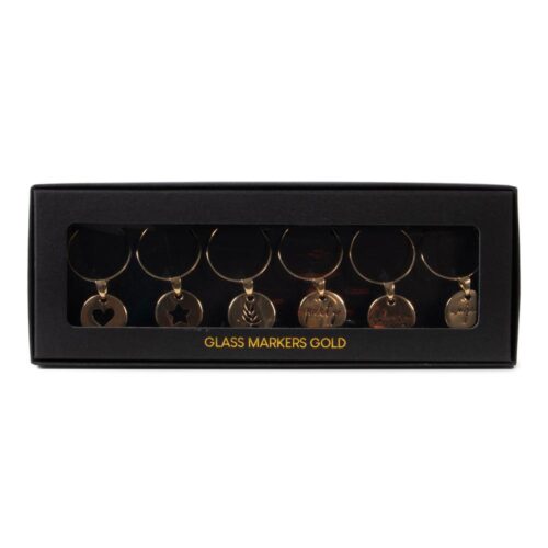 Senza Glasmarkers, goud, 6 stuks