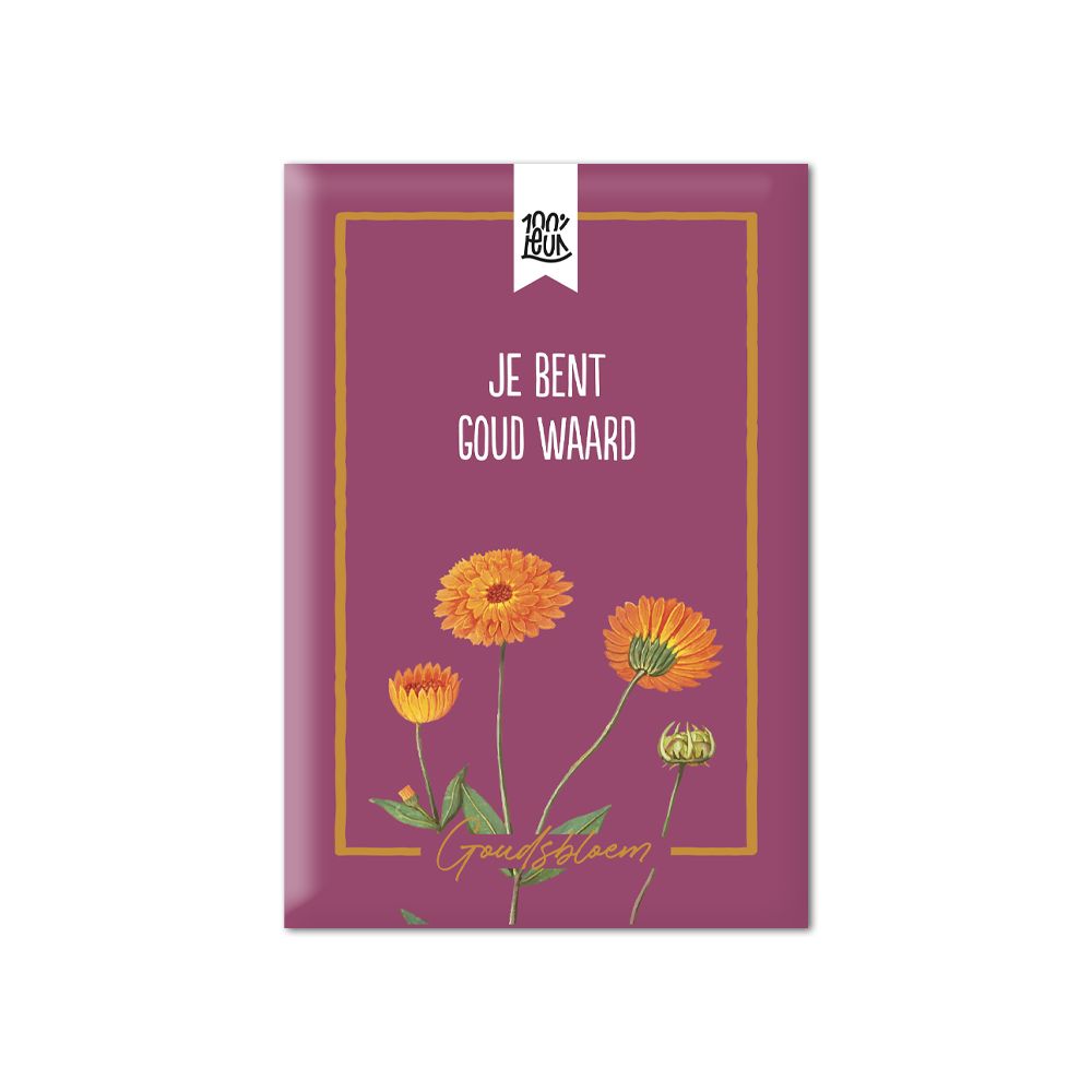 Bloemenzaadjes 'Je bent goud waard', Goudsbloem– 100% Leuk
