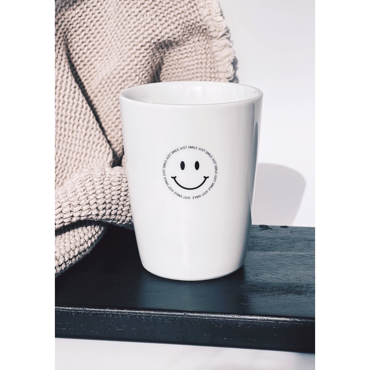 Mok 'Just Smile', 280ml - Goldscherben