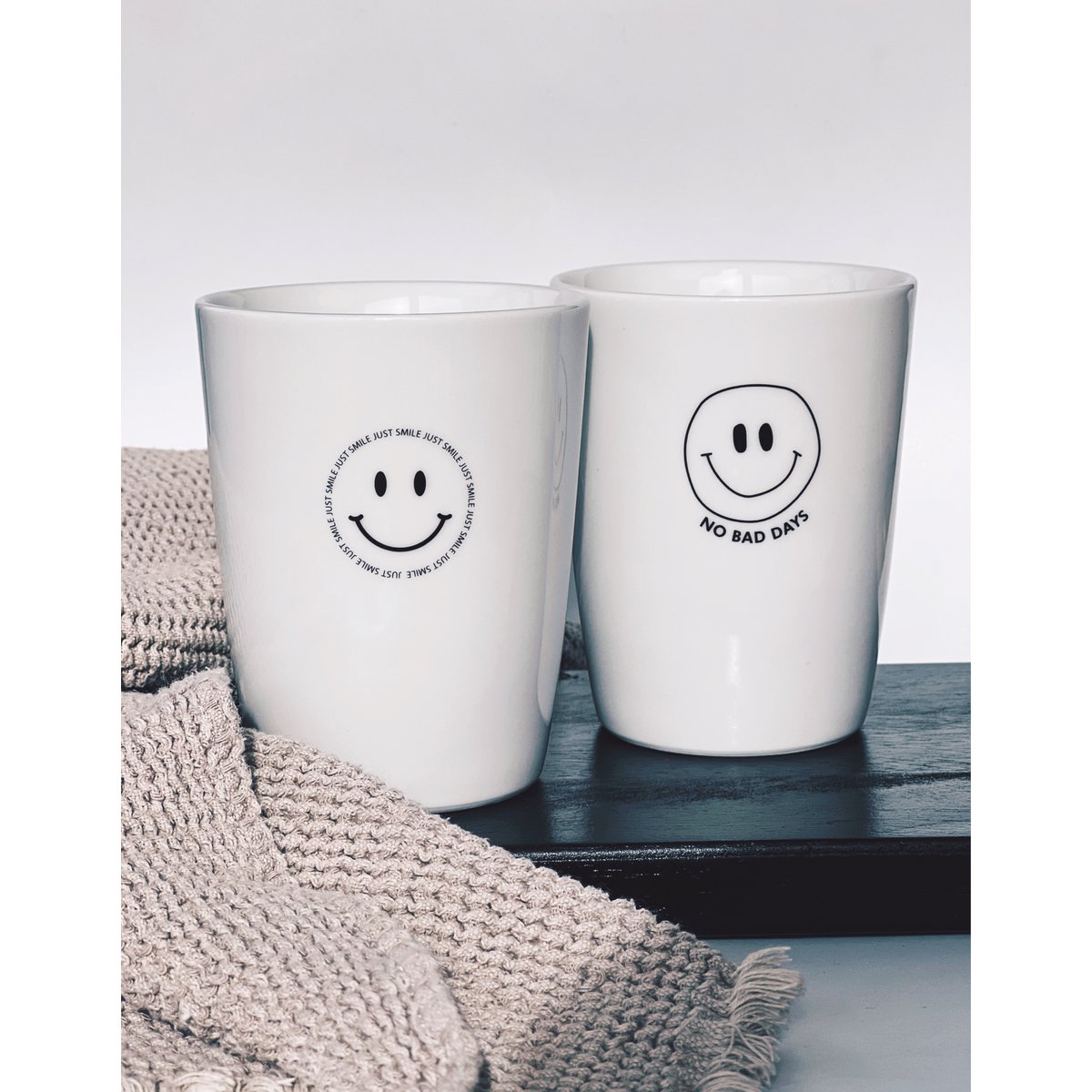 Mok 'Just Smile', 280ml - Goldscherben - Afbeelding 3