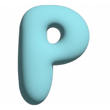 THE GIFT LABEL - Wall Letter - P, Blue