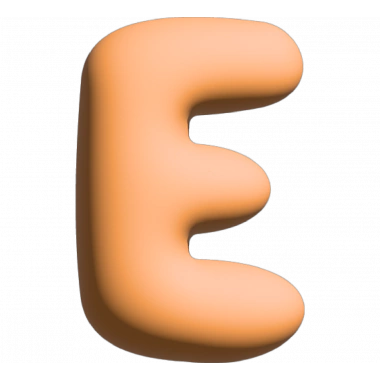 THE GIFT LABEL - Wall Letter - E, Orange