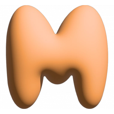 THE GIFT LABEL - Wall Letter - M, Orange